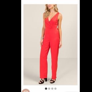 Francesca’s red jumpsuit